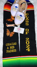 Cargar imagen en el visor de la galería, 2025* Michoacán Gracias a mis padres - Thanks to my parents Graduation stole Sarape Sash - IN STOCK