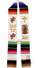 Cargar imagen en el visor de la galería, *2026* Aveces lloré - Cross White Graduation stole Sarape Sash IN STOCK