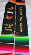 Cargar imagen en el visor de la galería, 2025* Michoacán Gracias a mis padres - Thanks to my parents Graduation stole Sarape Sash - IN STOCK