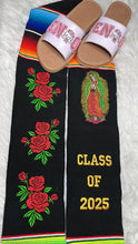 Cargar imagen en el visor de la galería, 2025* Virgen and Roses Black Stole Sarape Sash SOLD OUT