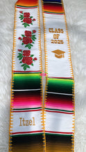 Cargar imagen en el visor de la galería, *2026* Roses White Graduation Stole Sarape Sash
