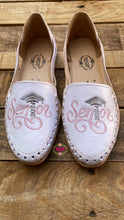 Cargar imagen en el visor de la galería, Pink Senior Gray- Embroidered Flats PREORDER