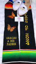 Cargar imagen en el visor de la galería, *2026* Monarcas Gracias a mis padres stole Sarape Sash - IN STOCK