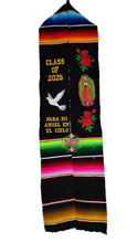 Cargar imagen en el visor de la galería, *2026* Dove Virgen Black Graduation stole Sarape Sash IN STOCK