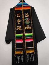 Cargar imagen en el visor de la galería, 2026 Dios Nunca me ha soltado- Gold finish Black Graduation Stole Sarape Sash SOLD OUT
