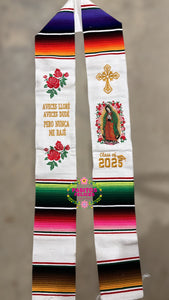 Aveces lloré - Cross White Graduation stole IN STOCK