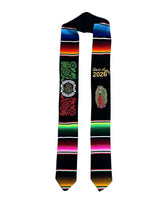 Cargar imagen en el visor de la galería, Vneck *2026* Virgen Black Mexico Floral - Black Graduation Stole Sarape Sash IN STOCK
