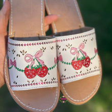 Cargar imagen en el visor de la galería, Fresita - Strawberry Coquette Mexican White Sandals
