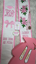 Cargar imagen en el visor de la galería, 2026 Coquette Embroidered Graduation Sarape Sash stole IN STOCK
