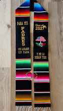 Cargar imagen en el visor de la galería, *2027* Llegaron sin nada - Black graduation stole Sarape Sash IN STOCK
