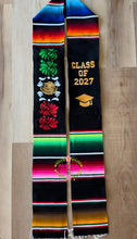 Cargar imagen en el visor de la galería, *2027* Emblema mexicano - Black Mexican Graduation Stole Sarape Sash IN STOCK
