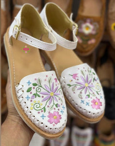 Nataly White Buckle Huaraches PREORDER