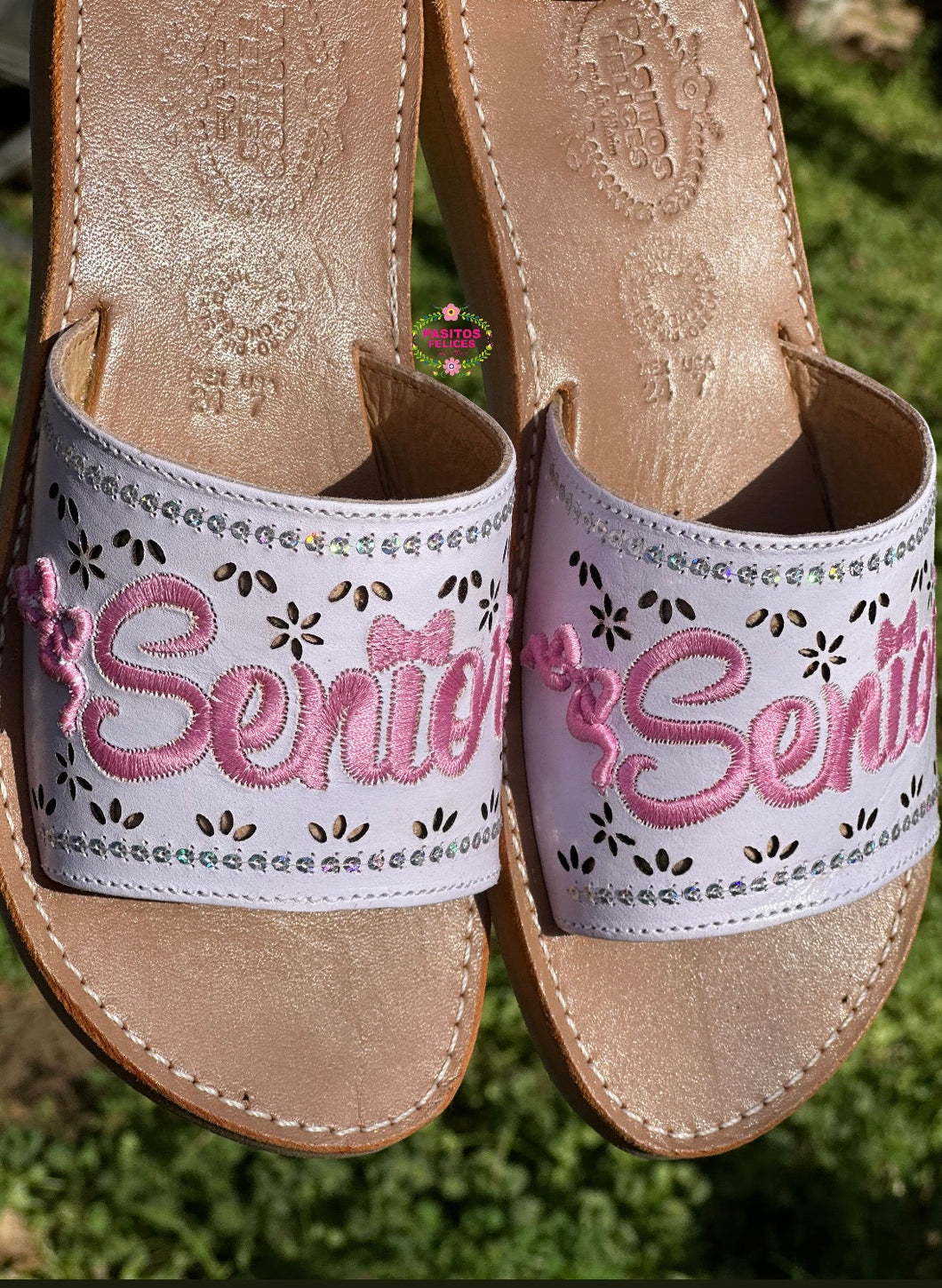 Senior Bow 3D Mexican White Sandals PREORDER