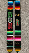 Cargar imagen en el visor de la galería, Vneck *2026* Virgen Black Mexico Floral - Black Graduation Stole Sarape Sash IN STOCK
