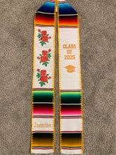 Cargar imagen en el visor de la galería, Roses White Graduation Stole Sarape Sash SOLD OUT
