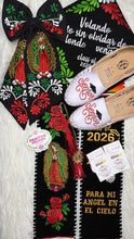 Cargar imagen en el visor de la galería, *2026* Dove Virgen Black w/ white finish - Graduation stole Sarape Sash IN STOCK
