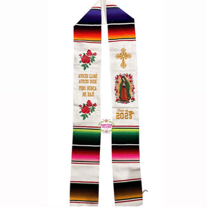 Aveces lloré - Cross White Graduation stole IN STOCK