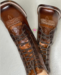 Hombre Botas Lacer - Shedron Leather Tooled Boots FOR MEN