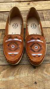 Tan Tribal - Embroidered Flats