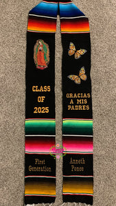2025 * Gracias a mis Padres Graduation Stole Sarape Sash- Monarca and Virgen SOLD OUT