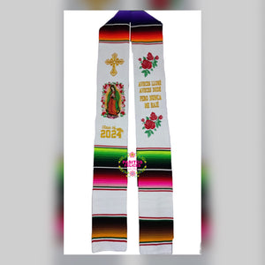 Aveces lloré - Cross White Graduation stole