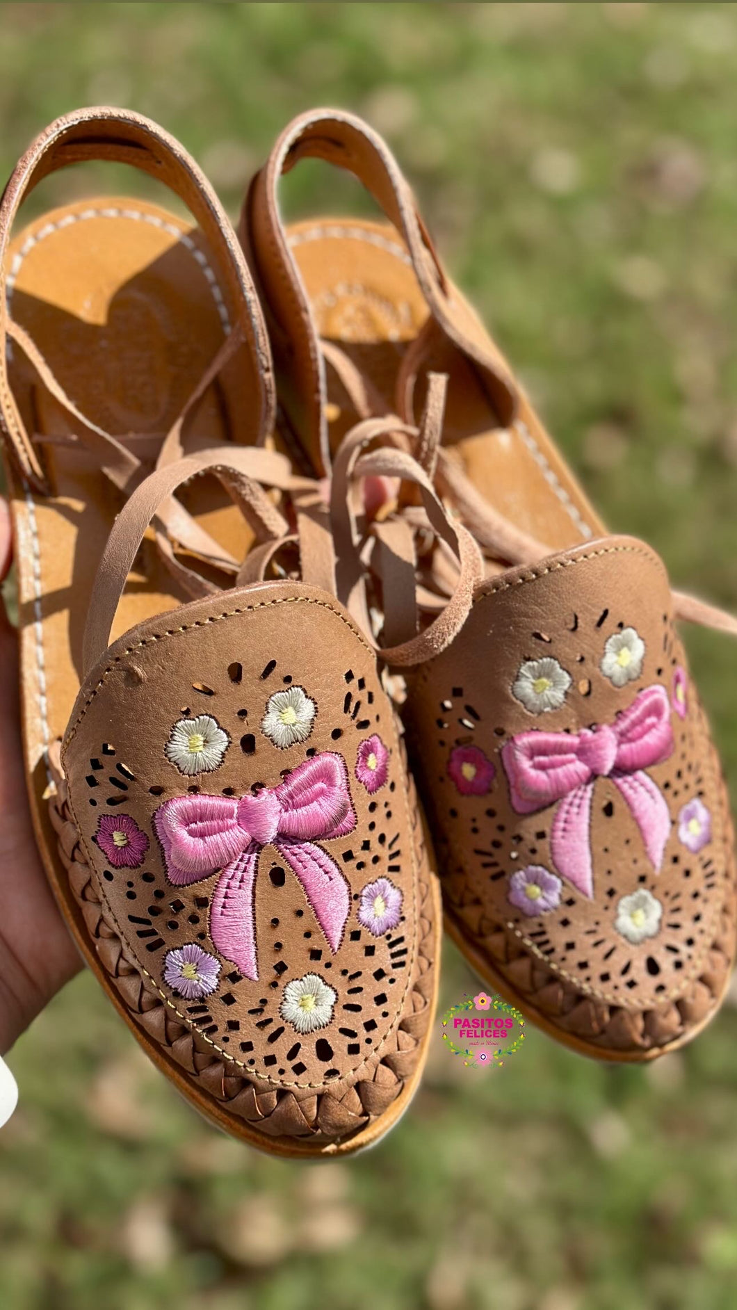 Coquette Tan Mexican Lace Up Sandals