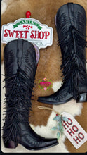 Cargar imagen en el visor de la galería, Botas Montana - Black Tassel Leather Boots
