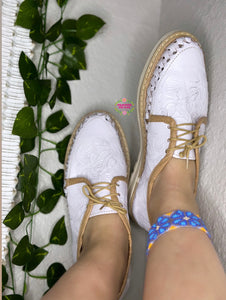 Imprinted White Loafer