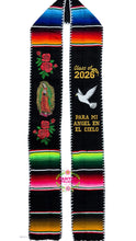 Cargar imagen en el visor de la galería, *2026* Dove Virgen Black w/ finish - Graduation stole Sarape Sash SOLD OUT
