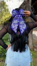 Cargar imagen en el visor de la galería, TCU Purple Embroidered Bow - Moño Morado
