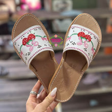 Cargar imagen en el visor de la galería, Fresita - Strawberry Coquette Mexican White Sandals
