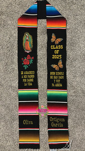 24 Virgen - Le agradezco Black Graduation stole IN STOCK