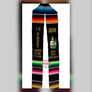 Padre - San Judas Black Graduation stole IN STOCK