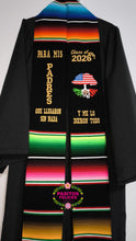 Cargar imagen en el visor de la galería, 2026 Llegaron sin nada - Black graduation stole Sarape Sash IN STOCK
