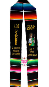 Padre - San Judas Black Graduation stole IN STOCK