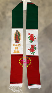 2025* Virgen and Roses Mexico Stole (White) IN STOCK