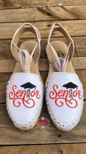 Red Senior - Embroidered Lace up Huaraches