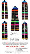 Cargar imagen en el visor de la galería, *2026* Gracias a mi Mamá - Cross Black Graduation Stole Sarape Sash IN STOCK

