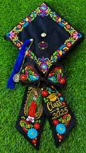 Black Moño - Embroidered Class of 25 Bows IN STOCK