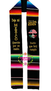 Un sueño - Black graduation stole IN STOCK