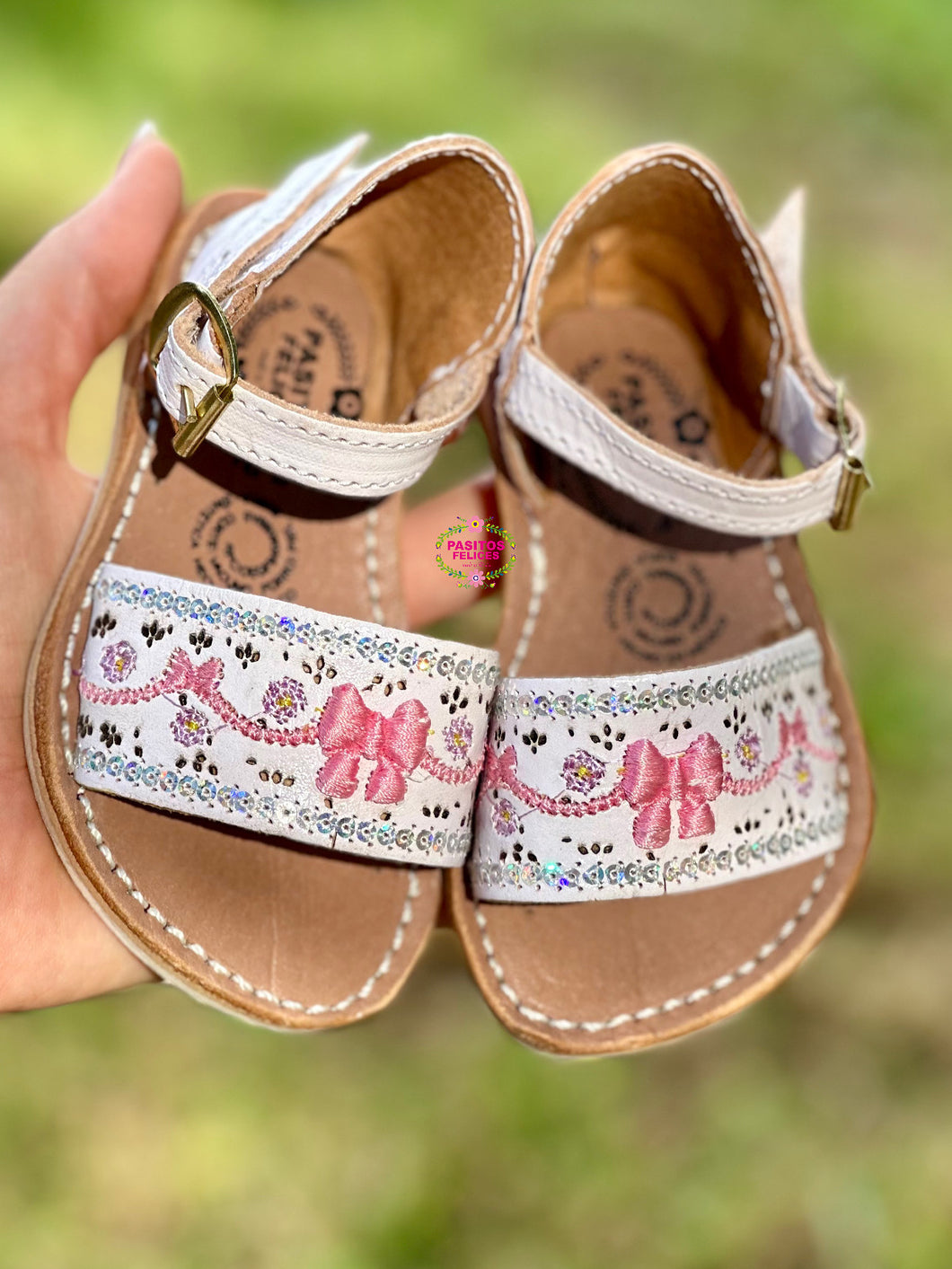 Coquette White Mexican Buckle Sandals