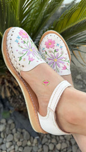 Nataly White Buckle Huaraches PREORDER