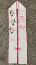 Cargar imagen en el visor de la galería, 2026 Coquette Embroidered Graduation Sarape Sash stole IN STOCK
