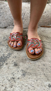 Single Brown Sequin Sandals