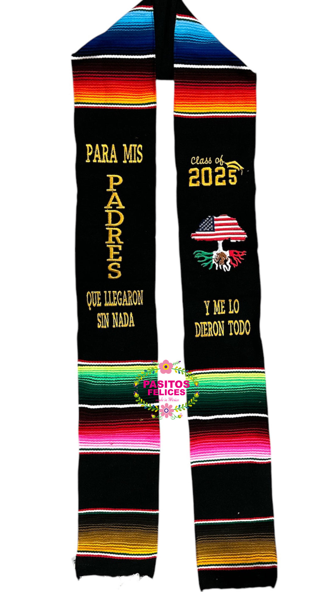 2025* Llegaron sin nada - Black graduation stole IN STOCK