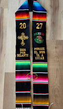 Cargar imagen en el visor de la galería, *2027* Mexico Dios por delante Black Graduation Stole Sarape Sash IN STOCK
