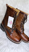 Cargar imagen en el visor de la galería, Hombre Botas Lacer - Shedron Leather Tooled Boots FOR MEN
