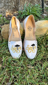 Senior 2025 - Gold and Black Leather Flats