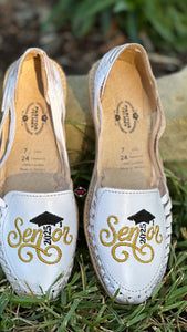 Senior 2025 - Gold and Black Leather Flats