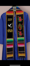 Cargar imagen en el visor de la galería, 2026* Dove Virgen Black w/ Gold finish - Graduation stole Sarape Sash IN STOCK
